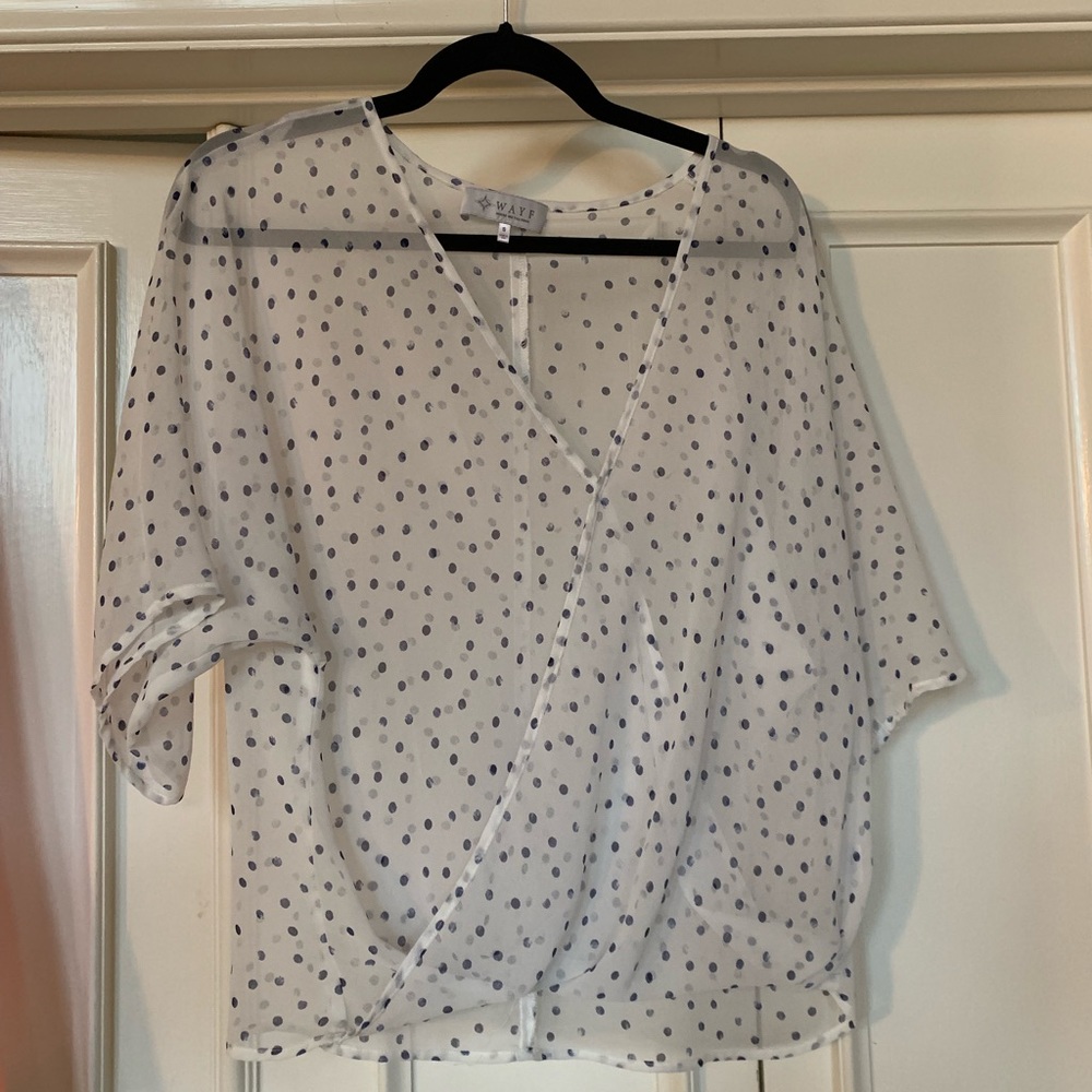 Sheer polka dot blouse